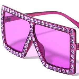 Crystal Color Rhinestone Square Fashion Sunglasses